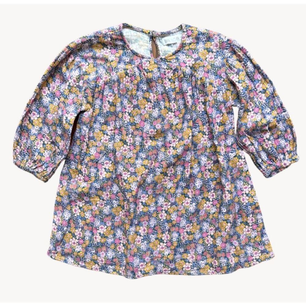 Zara Girl's Multi Flowery Colorful Shift Dress Size 2-3 Y
